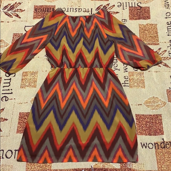 Banana Republic New Chevron Chiffon Boho Dress 6 - Picture 7 of 8